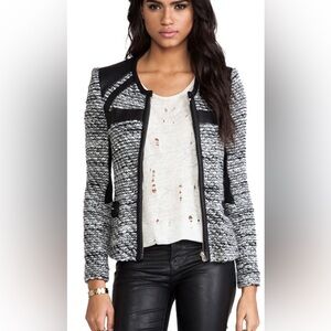 IRO Wool Blend Textured Full Xip Jacket Blazer Size 36 XXS